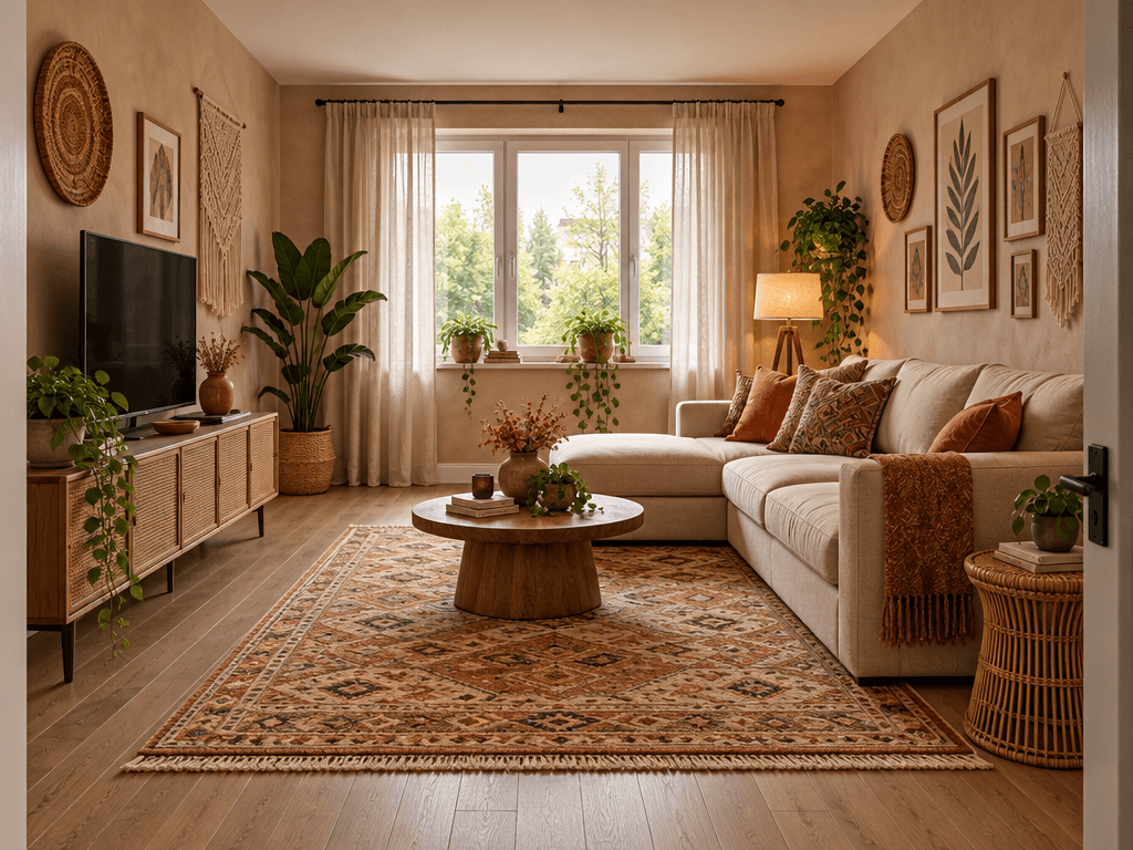 Design d'intérieur en style Bohemian — Salon par GenRoom AI