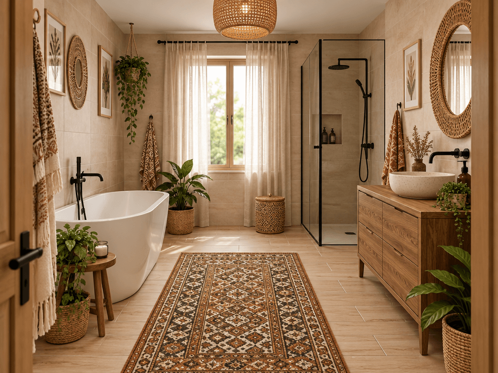 Bohemian Bathroom design — interior photo by GenRoom AI