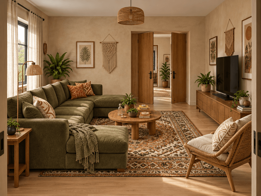 Interior design in Bohemian style — Living Room by GenRoom AI