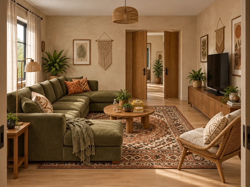 Interior design in Bohemian style — Living Room by GenRoom AI