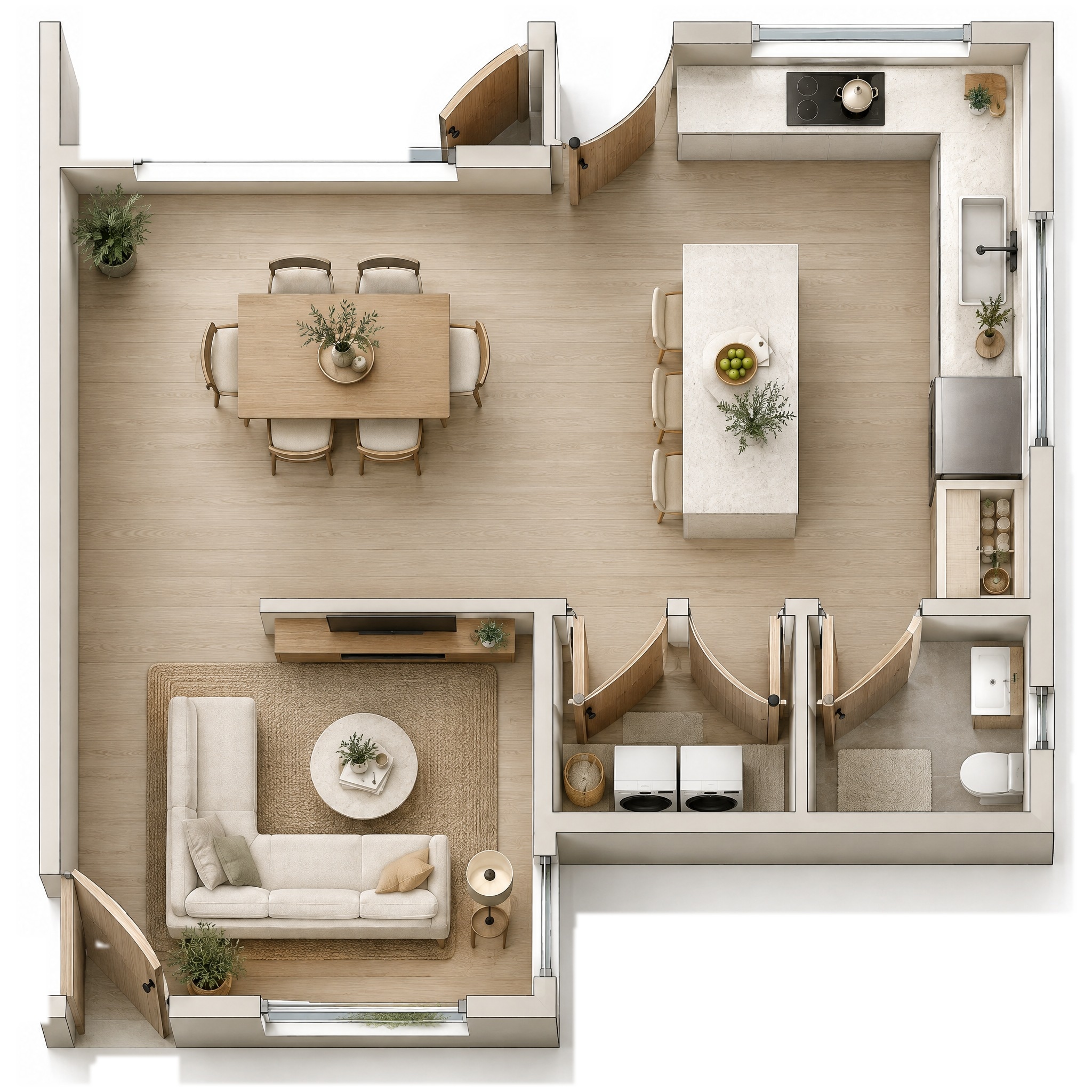 Interior design in Minimalism style — Living Room by GenRoom AI