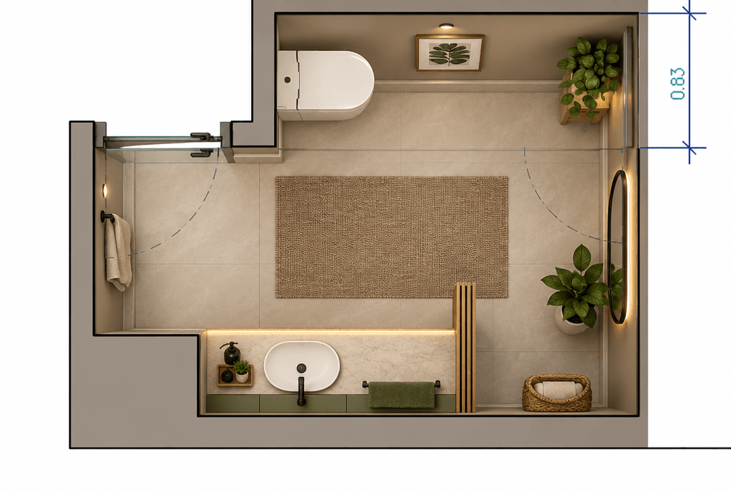 Bathroom interior in Scandinavian style — photo by GenRoom AI