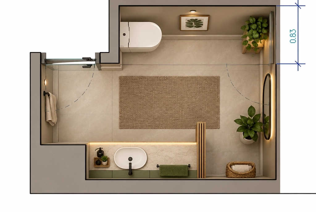 Scandinavian Bathroom design — interior photo by GenRoom AI