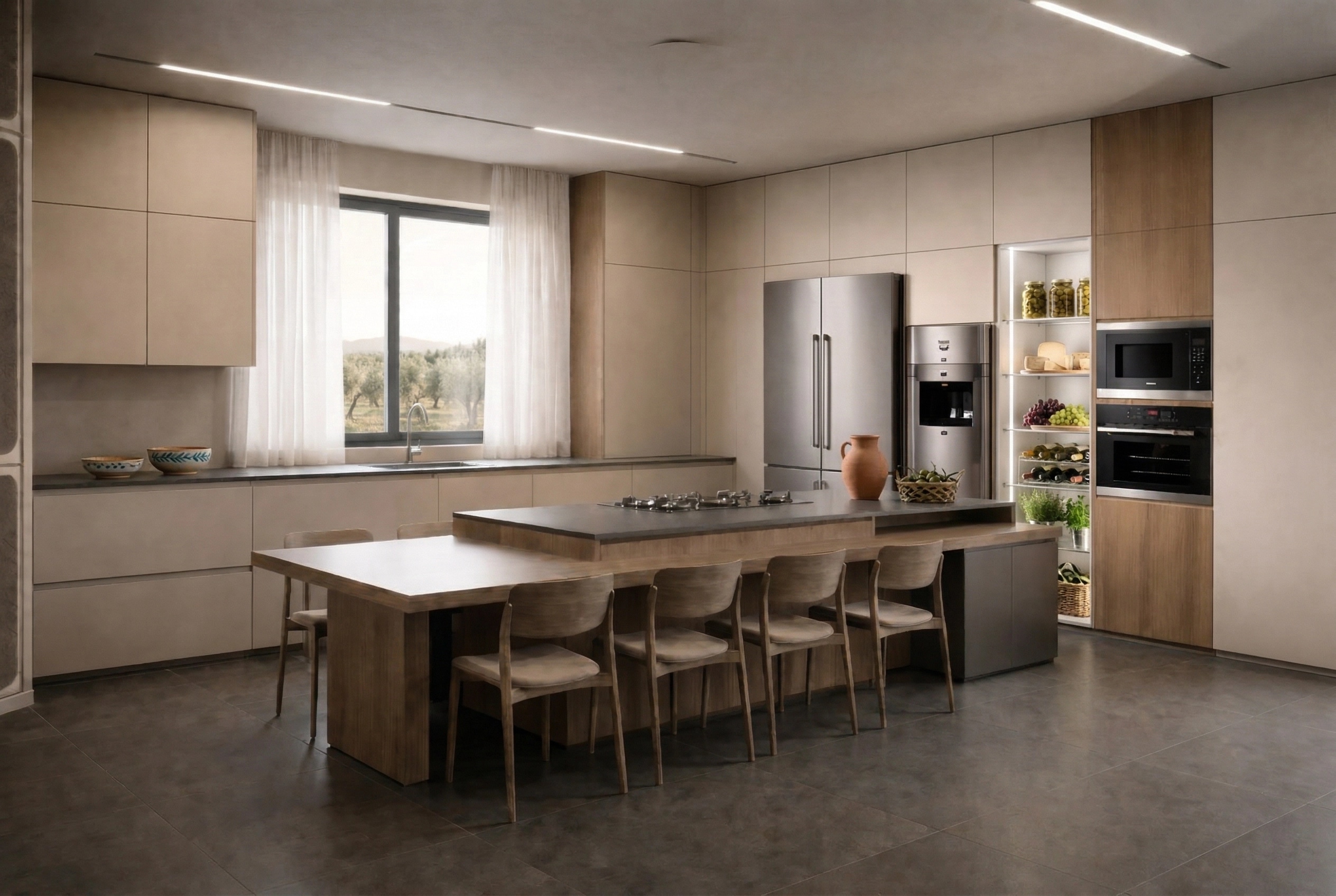 Kitchen interior in Mediterranean style — photo by GenRoom AI