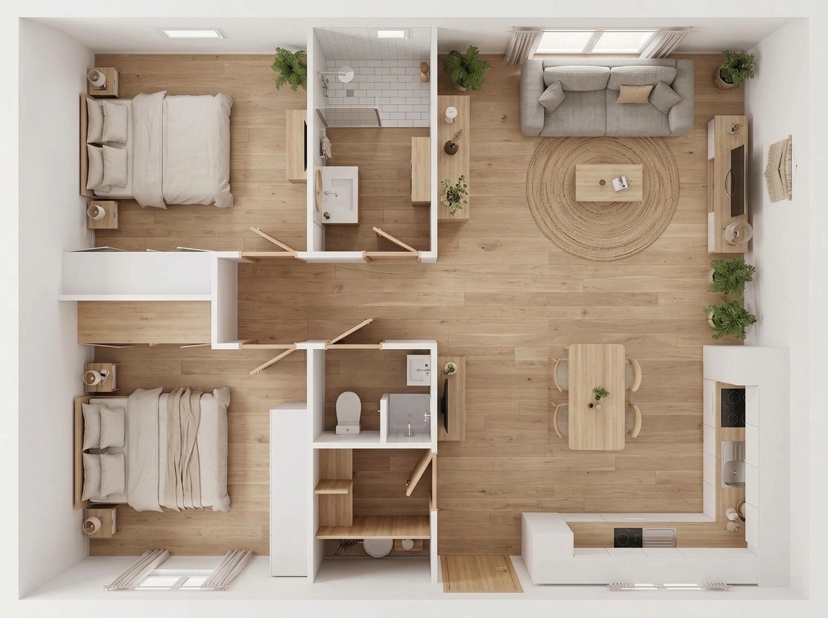 Interior design in Scandinavian style — Living Room by GenRoom AI
