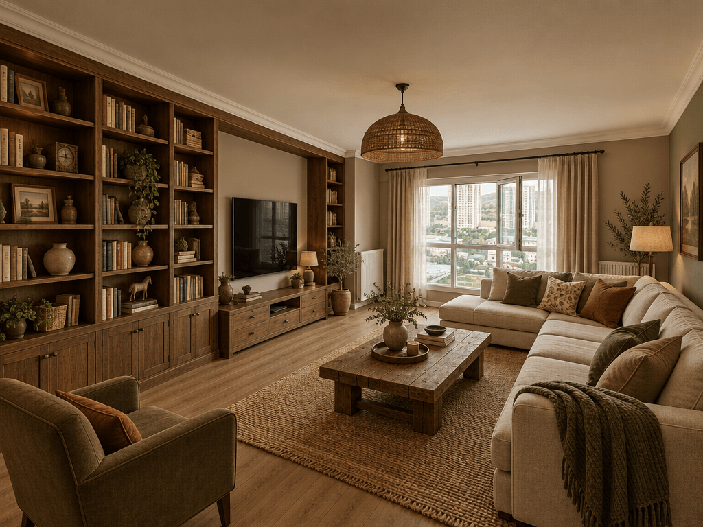 Design d'intérieur en style Rustic — Salon par GenRoom AI