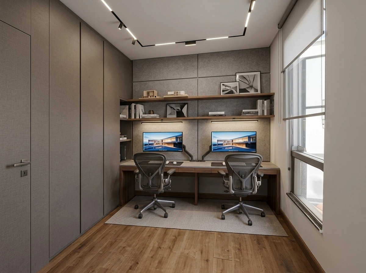 Office interior in Contemporary style — photo by GenRoom AI