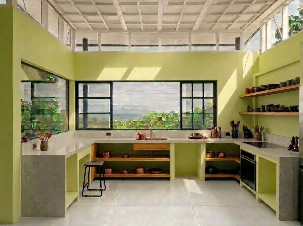 Biophilic Kitchen design — interior photo by GenRoom AI