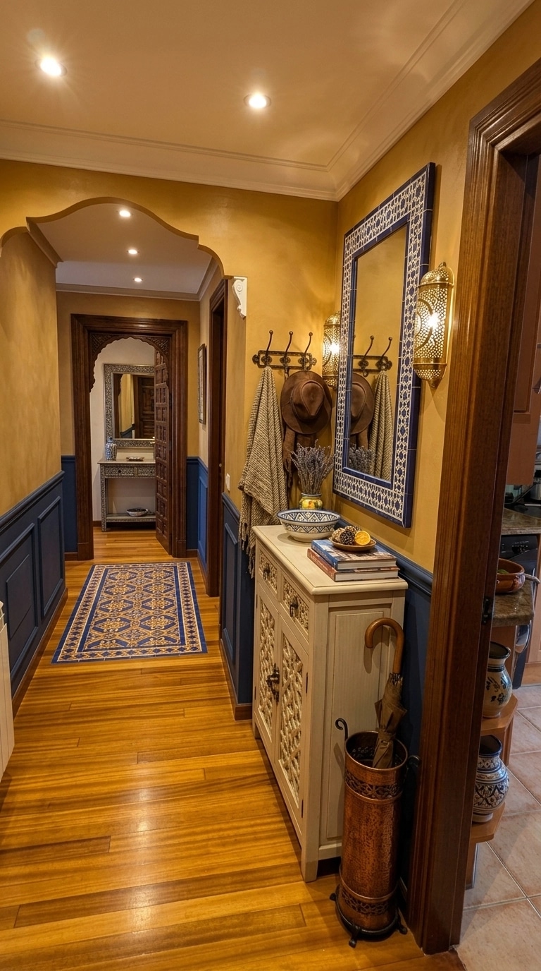 Hallway interior in Andalusian style — photo by GenRoom AI