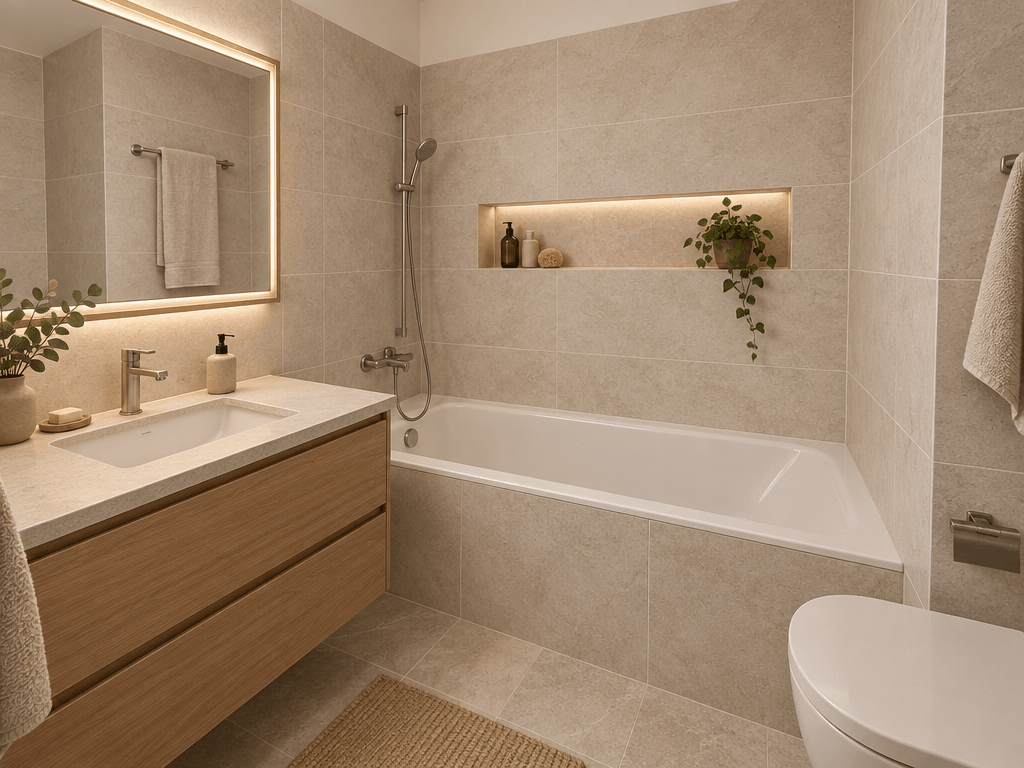 Japandi Bathroom design — interior photo by GenRoom AI