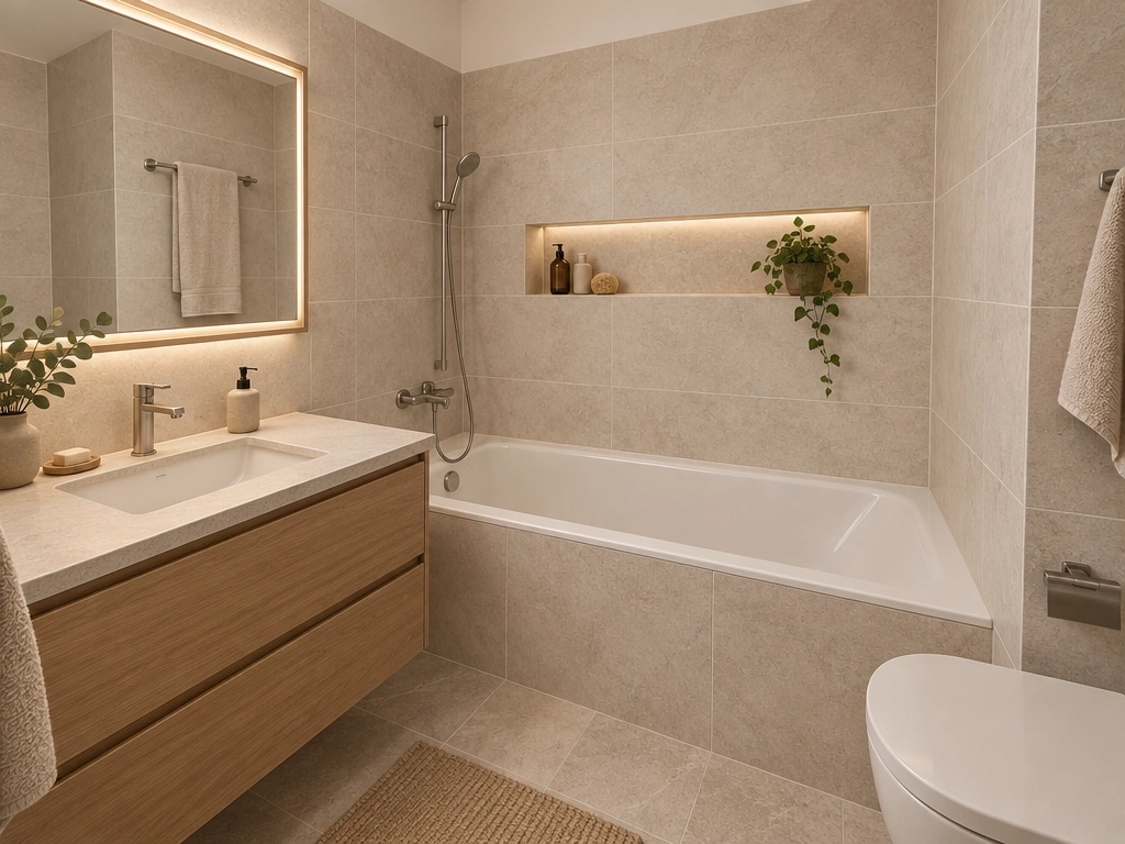 Interior design in Japandi style — Bathroom by GenRoom AI