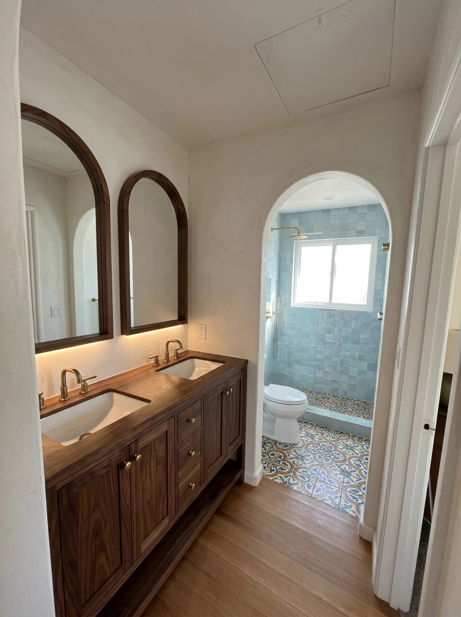 Interior design in Mediterranean style — Bathroom by GenRoom AI