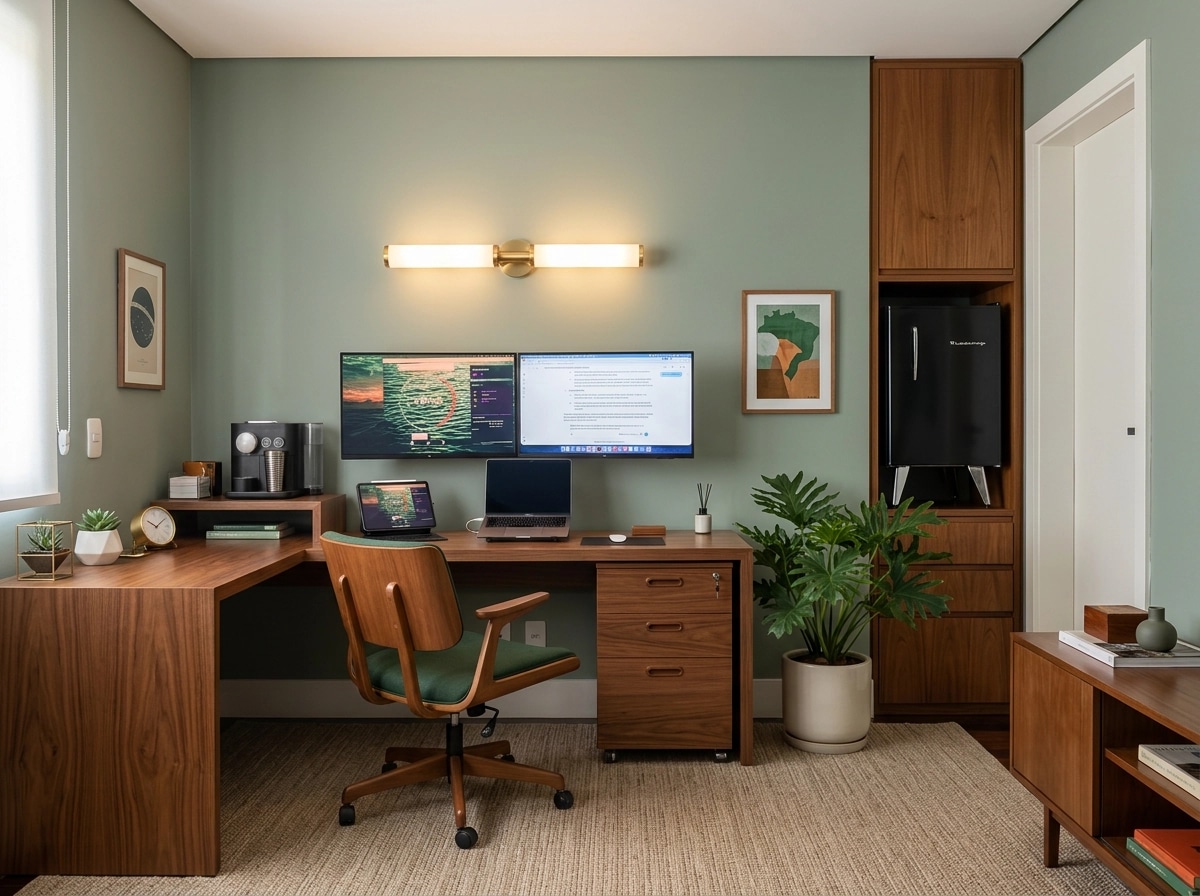 Design d'intérieur en style Mid-Century Modern — home_office par GenRoom AI