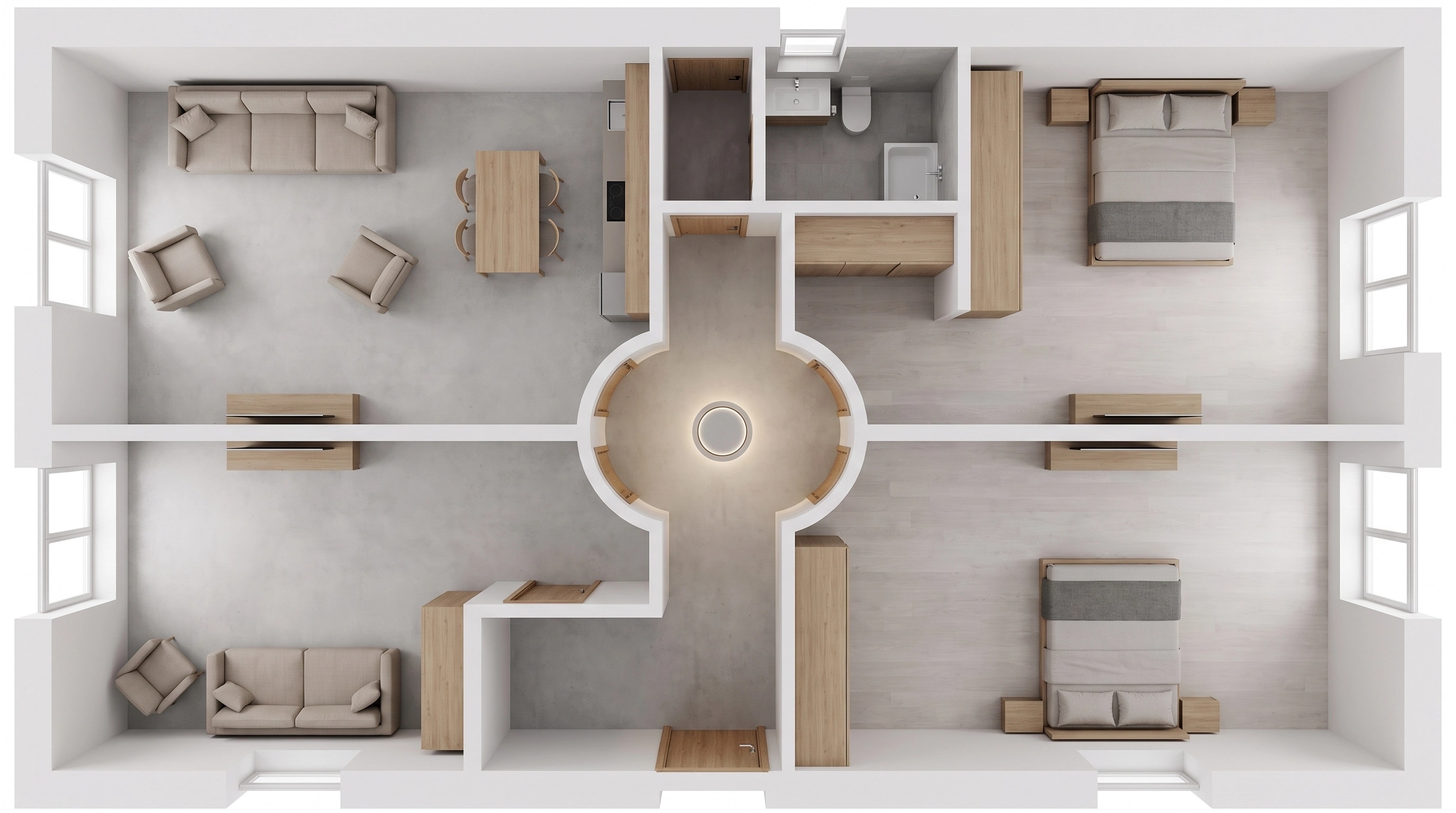 Minimalism Living Room design — interior photo by GenRoom AI
