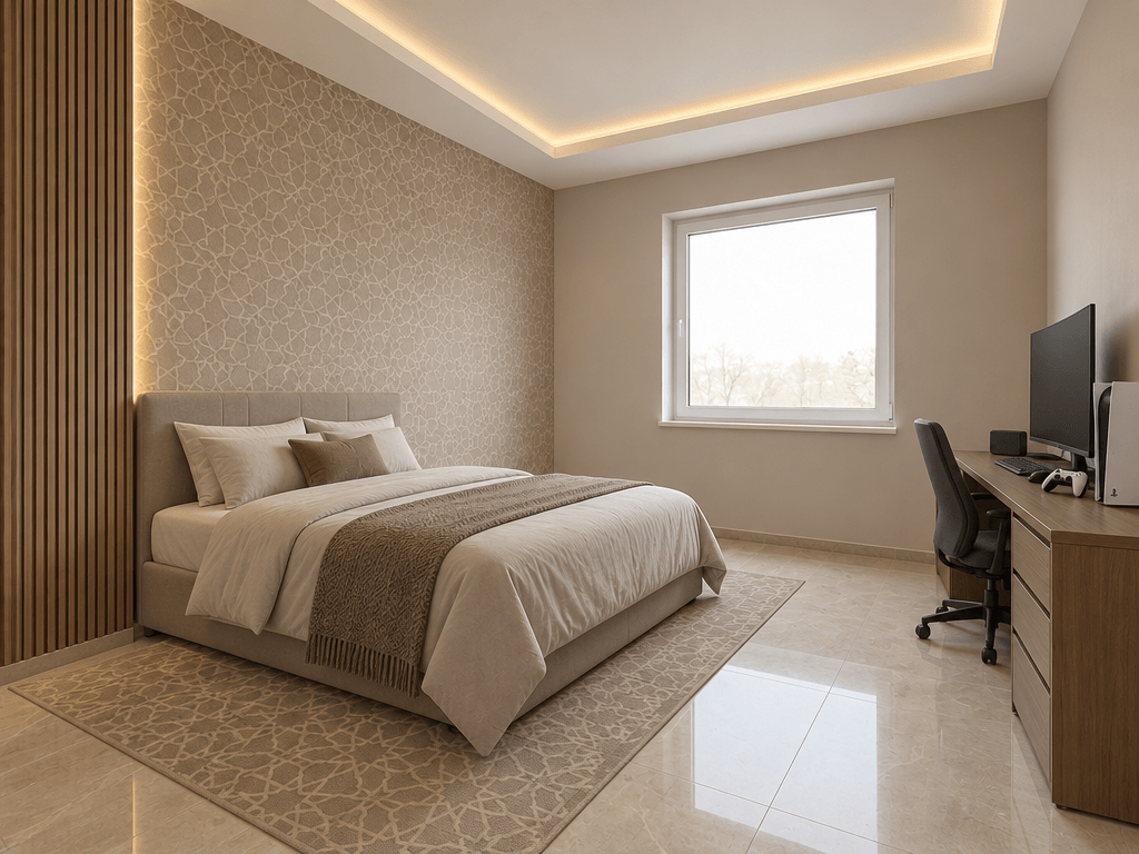 Interior design in Islamic Geometric style — Bedroom by GenRoom AI