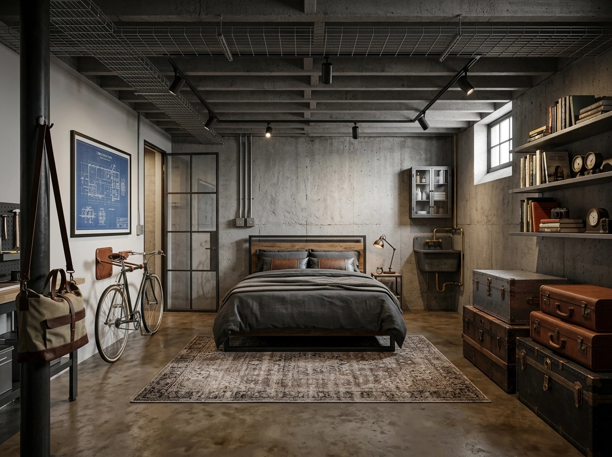 Design de interiores em estilo Loft / Industrial — basement por GenRoom AI