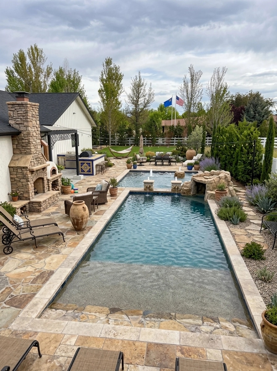 Landscape design in Mediterranean Yard style — Yard by GenRoom AI