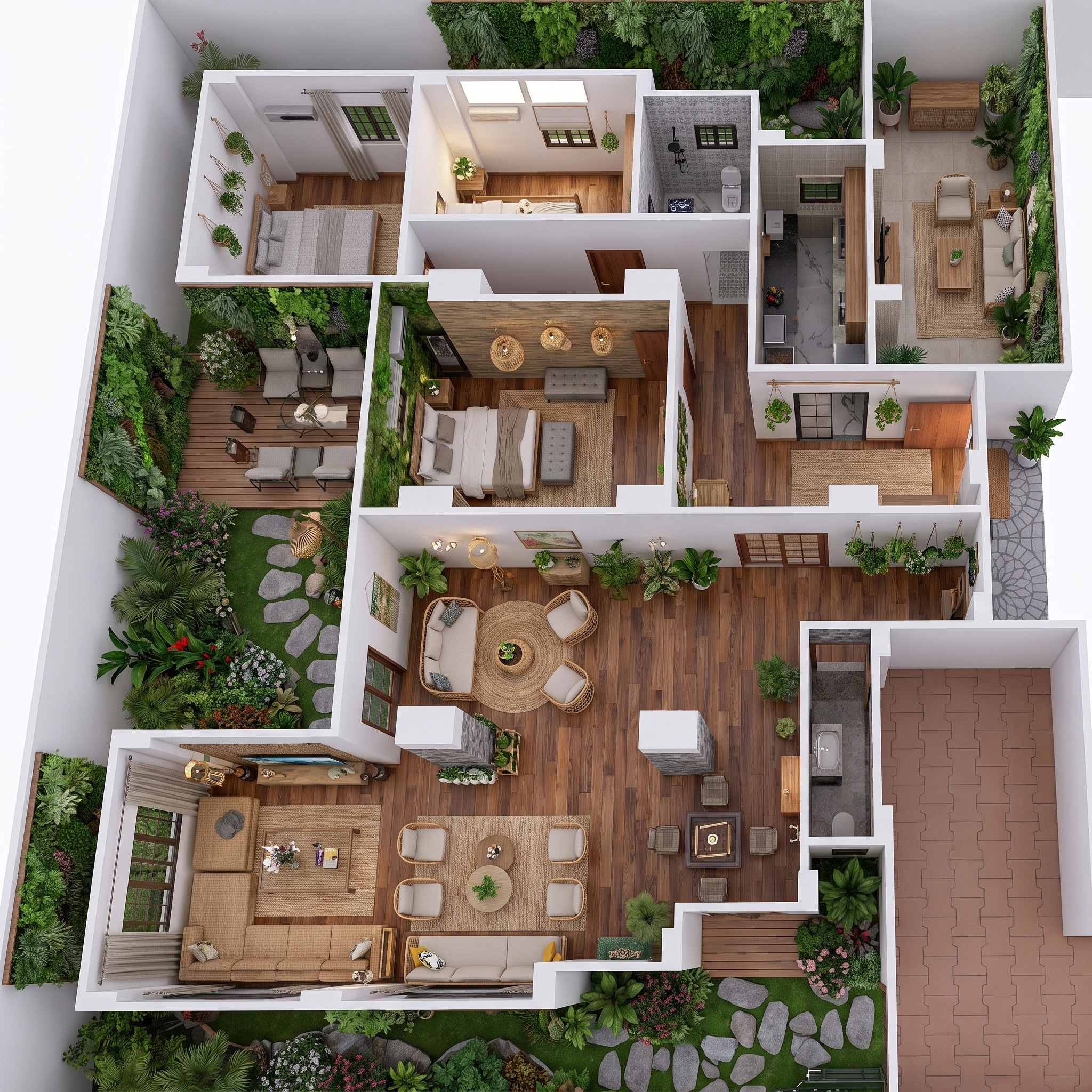 Interior design in Biophilic style — Living Room by GenRoom AI