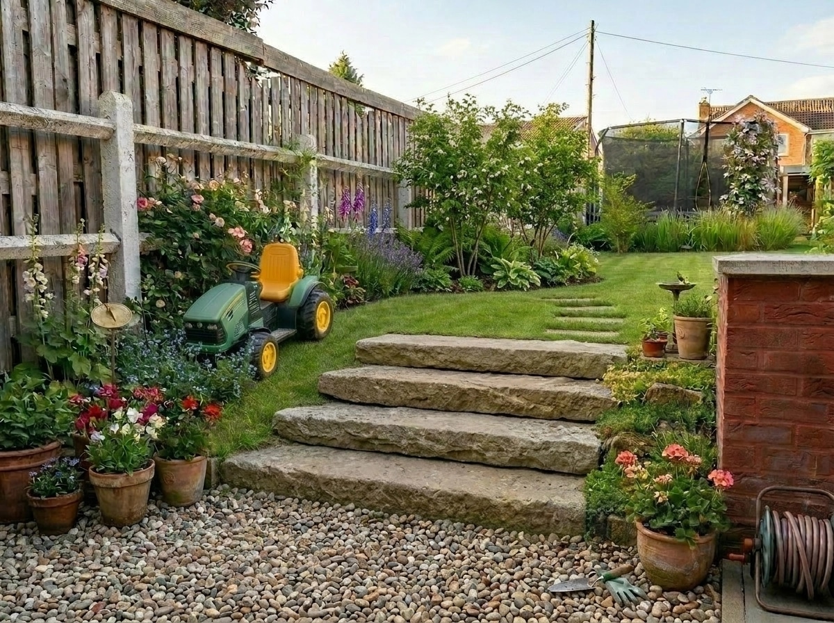 Landscape design in English Cottage Garden style — Yard by GenRoom AI