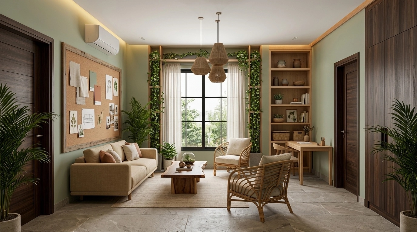 Interior design in Biophilic style — Living Room by GenRoom AI