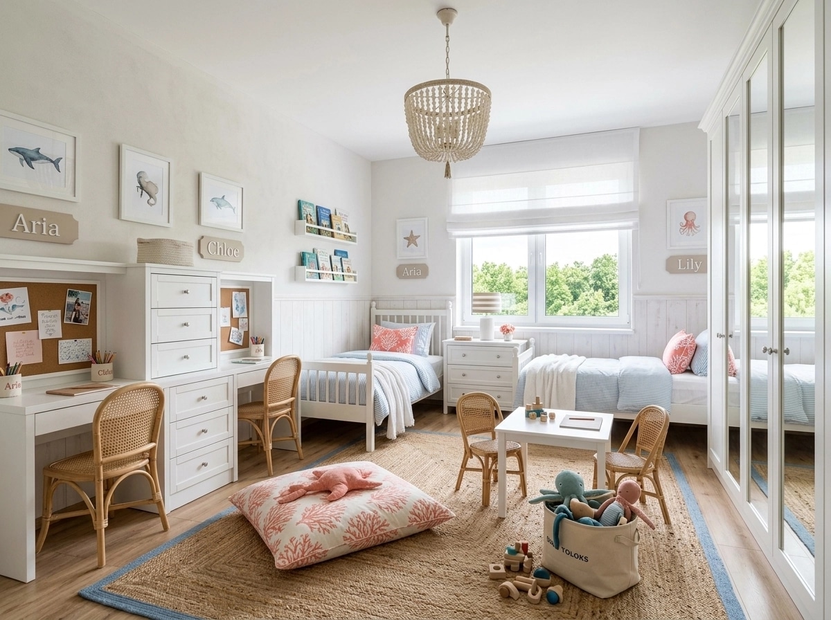 Coastal / Hamptons Kids Room design — interior photo by GenRoom AI