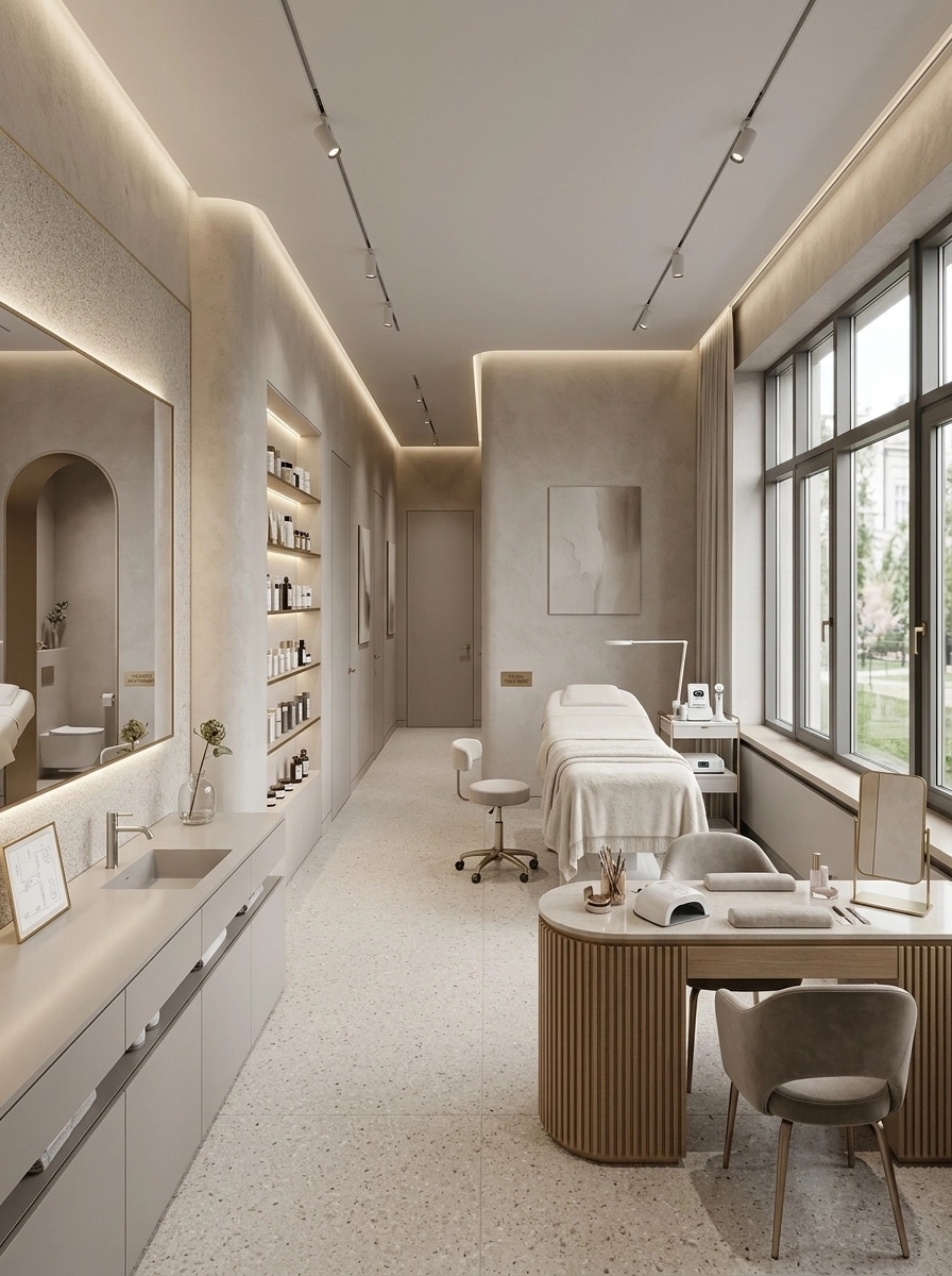 Interior design in Minimalism style — beauty_salon by GenRoom AI