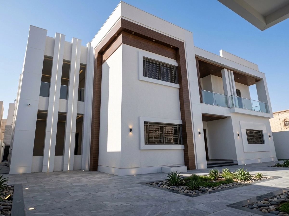 Fasad desain di Contemporary Facade gaya — Fasad oleh GenRoom AI