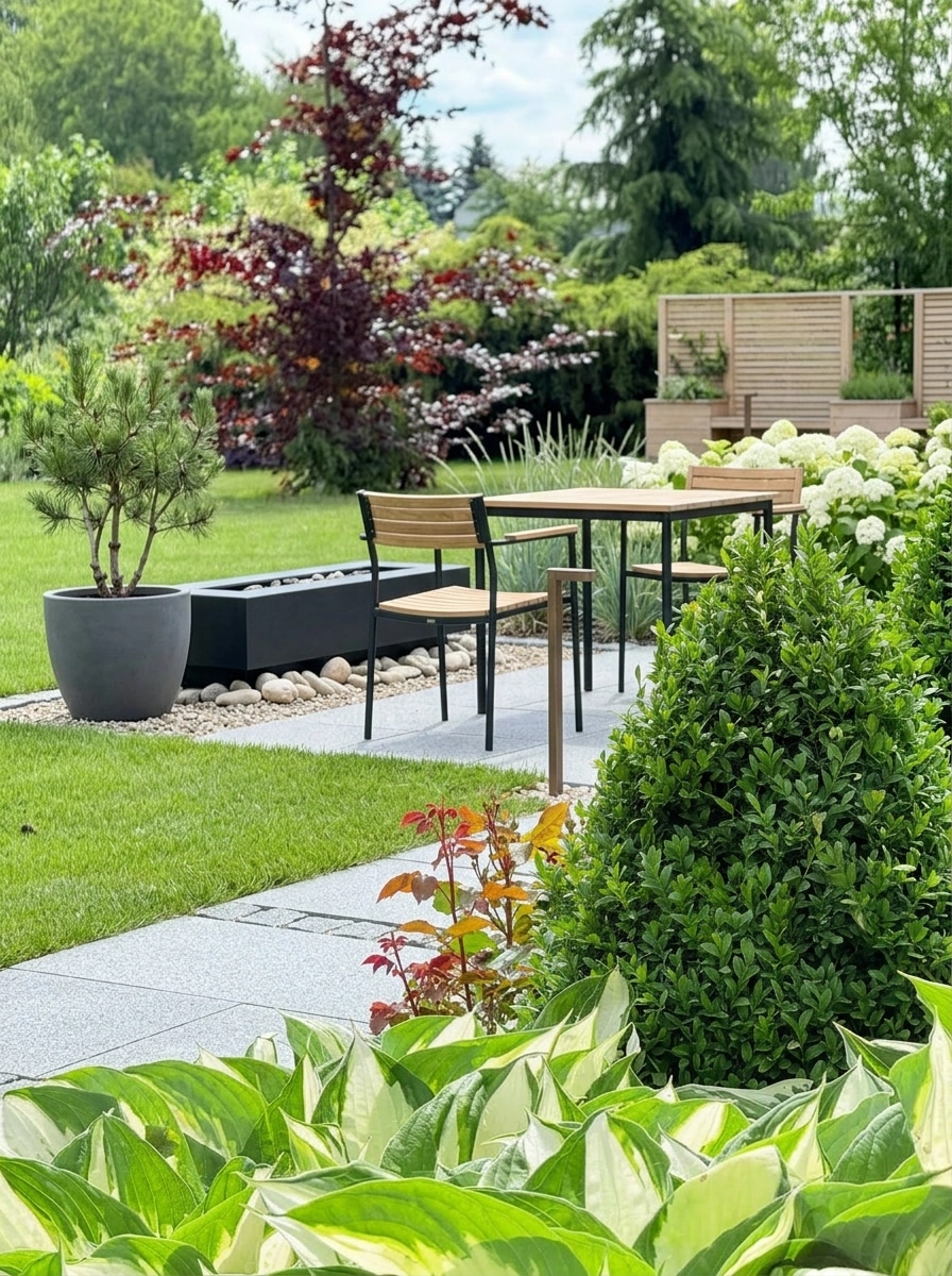 Landscape design in Scandinavian Garden style — Yard by GenRoom AI