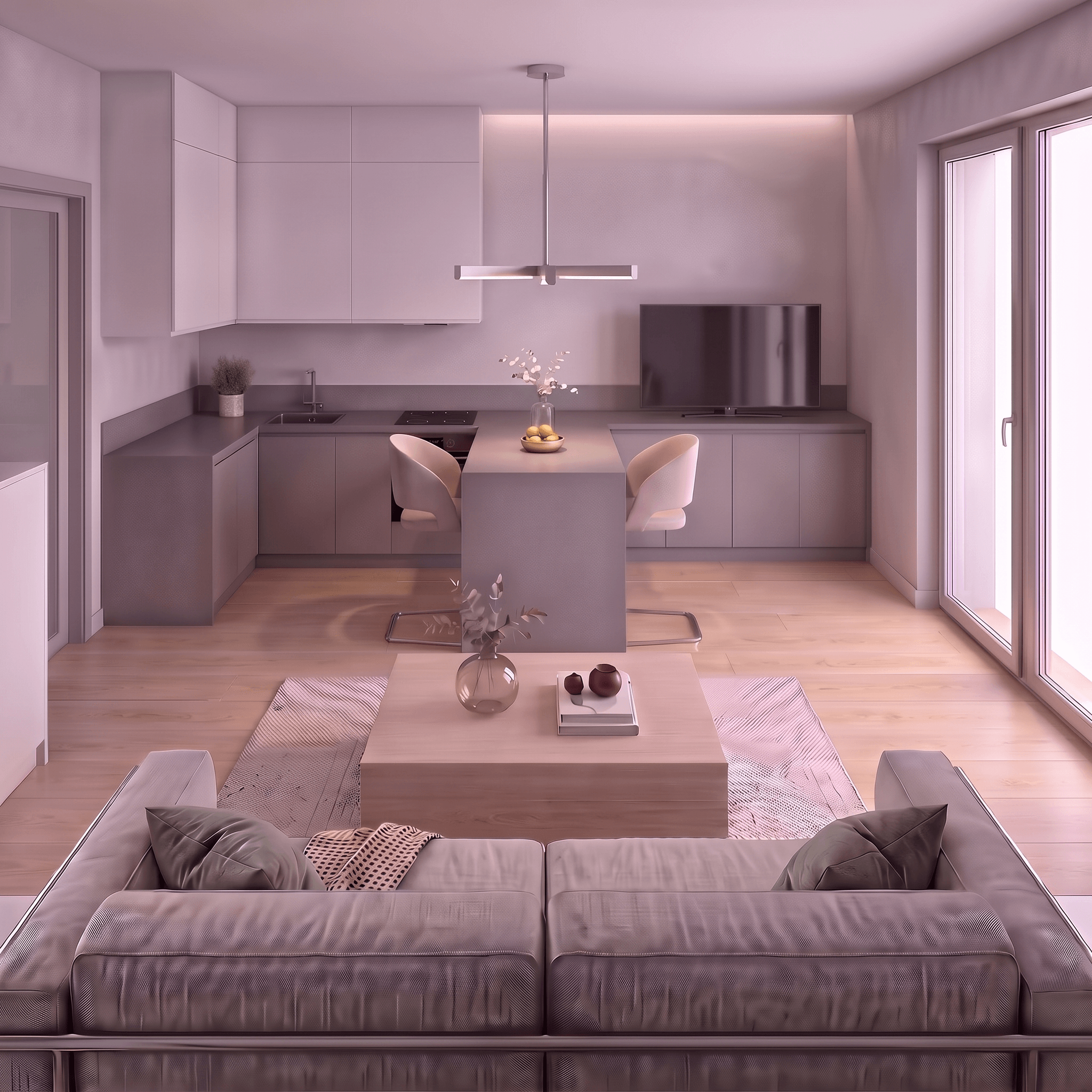 Minimalism Living Room design — interior photo by GenRoom AI