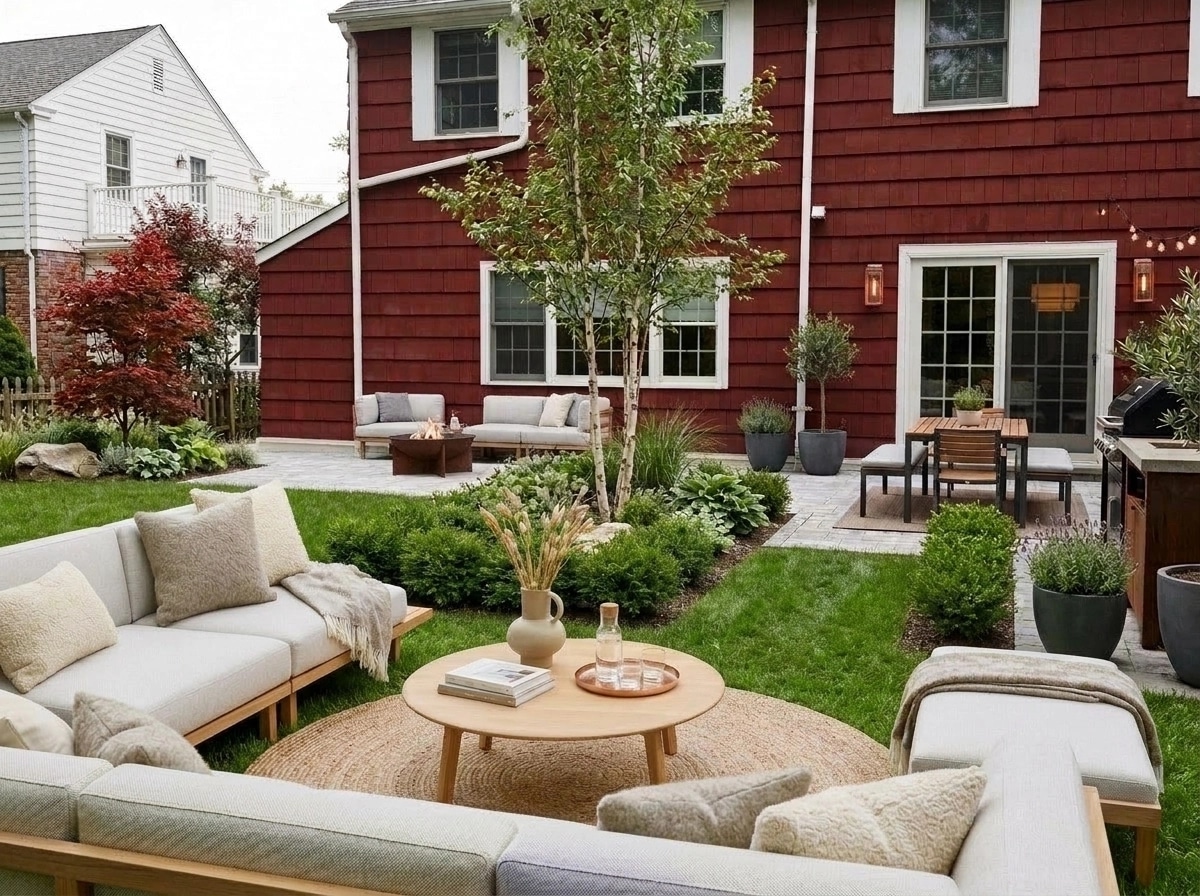 Landscape design in Scandinavian Garden style — Yard by GenRoom AI