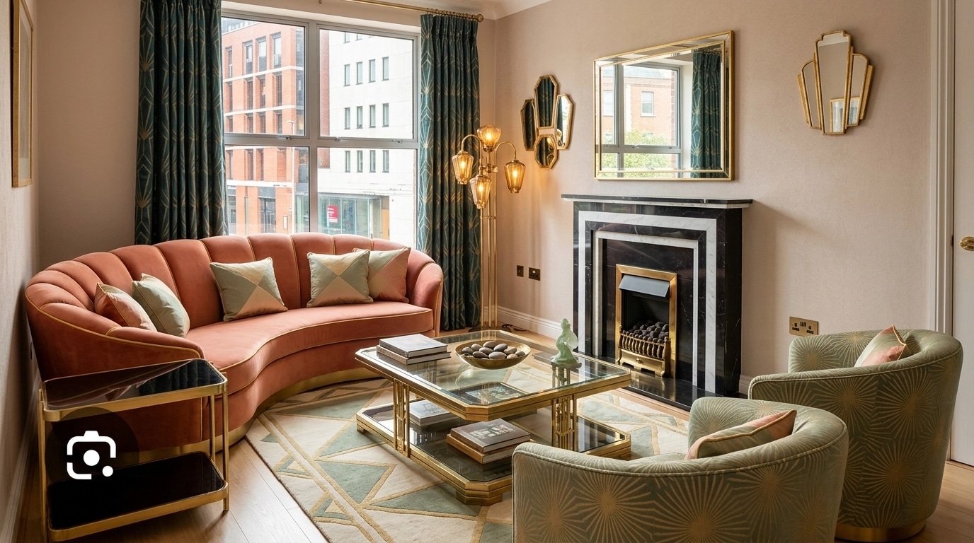 Art Deco Living Room design — interior photo by GenRoom AI