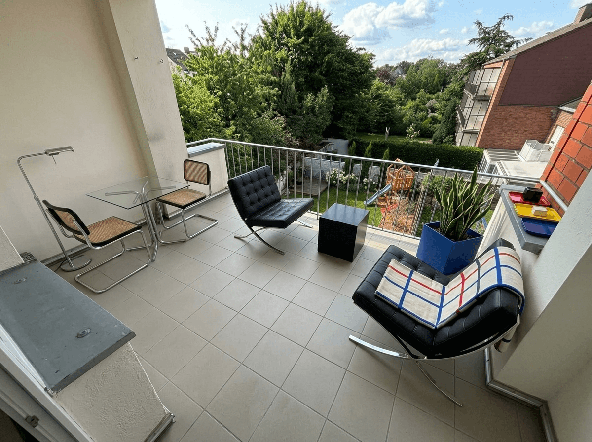 Interior design in Bauhaus style — balcony by GenRoom AI