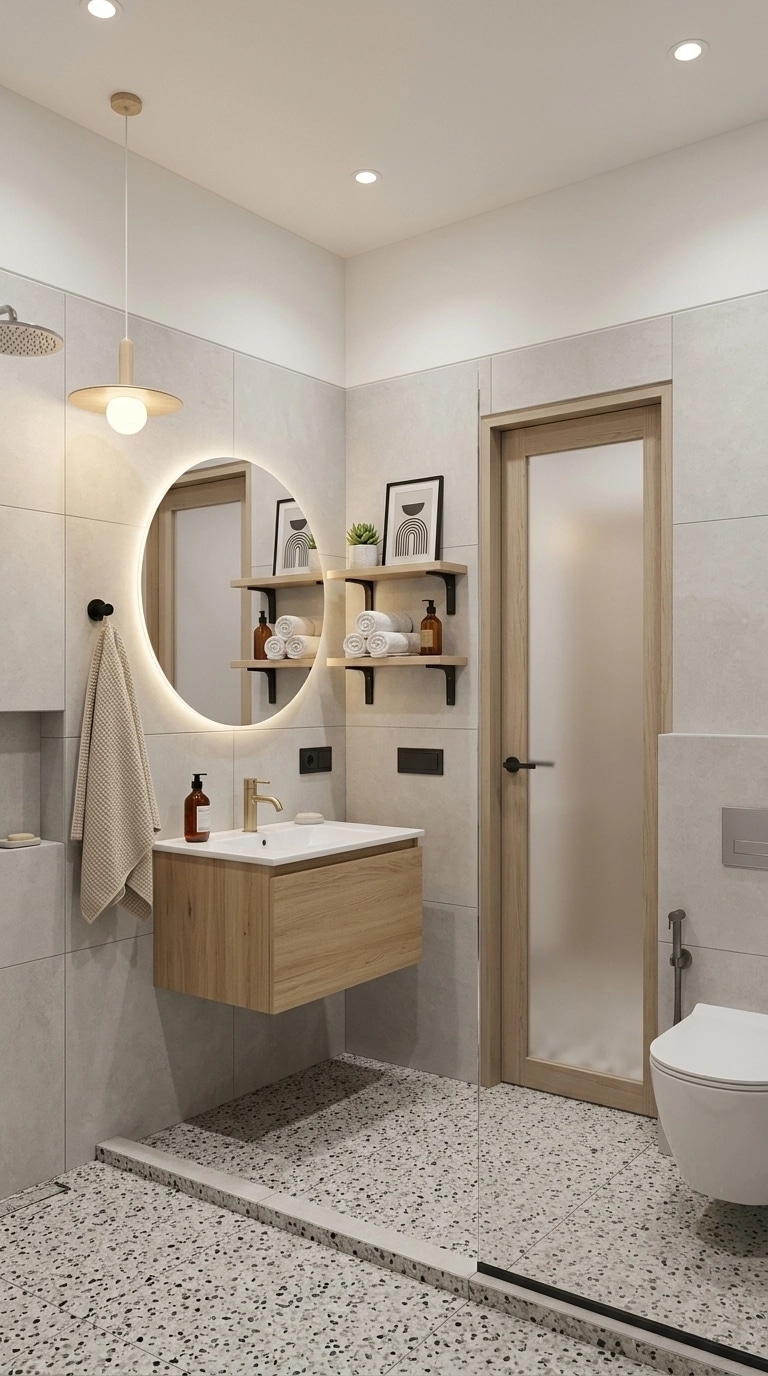 Scandinavian Bathroom design — interior photo by GenRoom AI