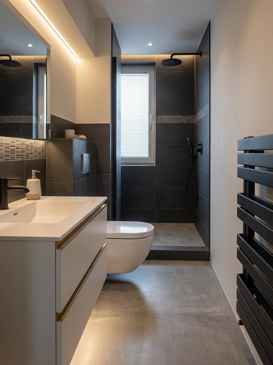 Bathroom interior in Minimalism style — photo by GenRoom AI