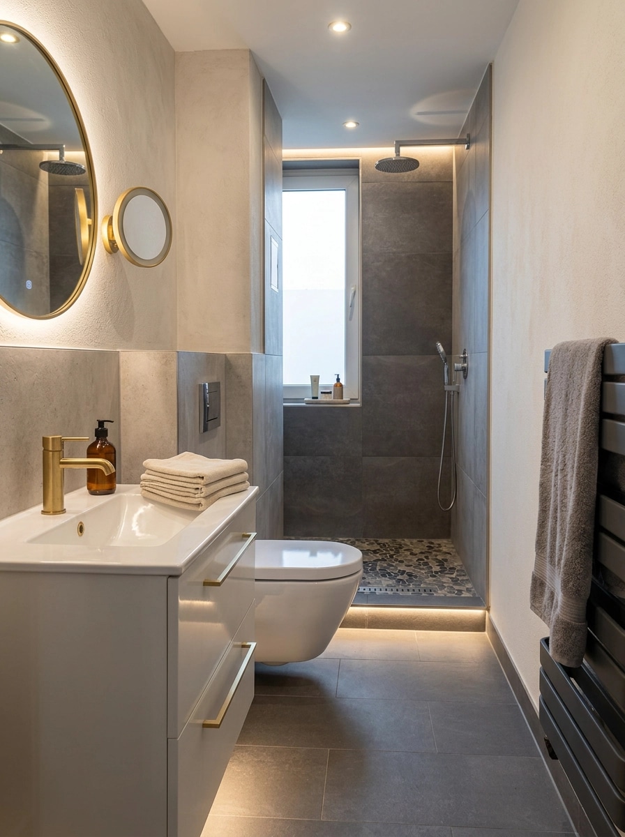 Bathroom interior in Scandinavian style — photo by GenRoom AI