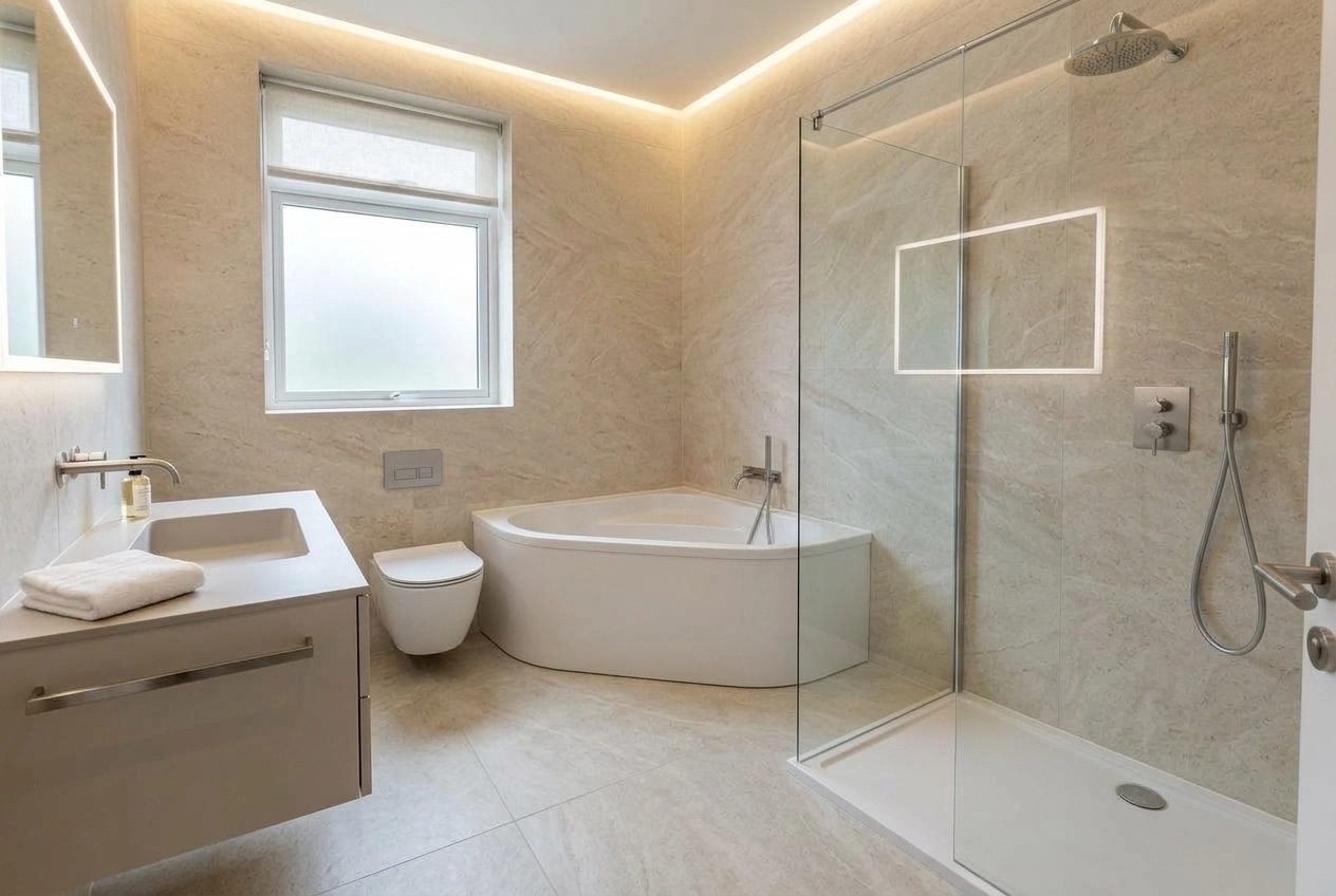 Minimalism Bathroom design — interior photo by GenRoom AI