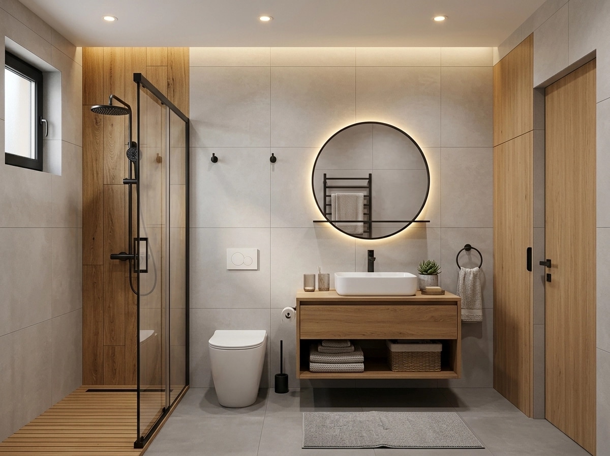 Bathroom interior in Contemporary style — photo by GenRoom AI