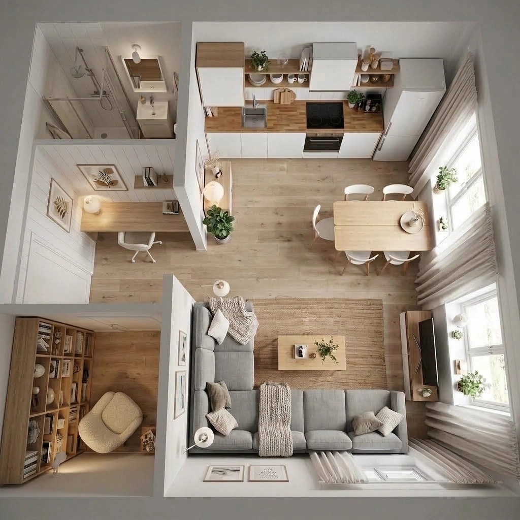 Scandinavian Living Room design — interior photo by GenRoom AI