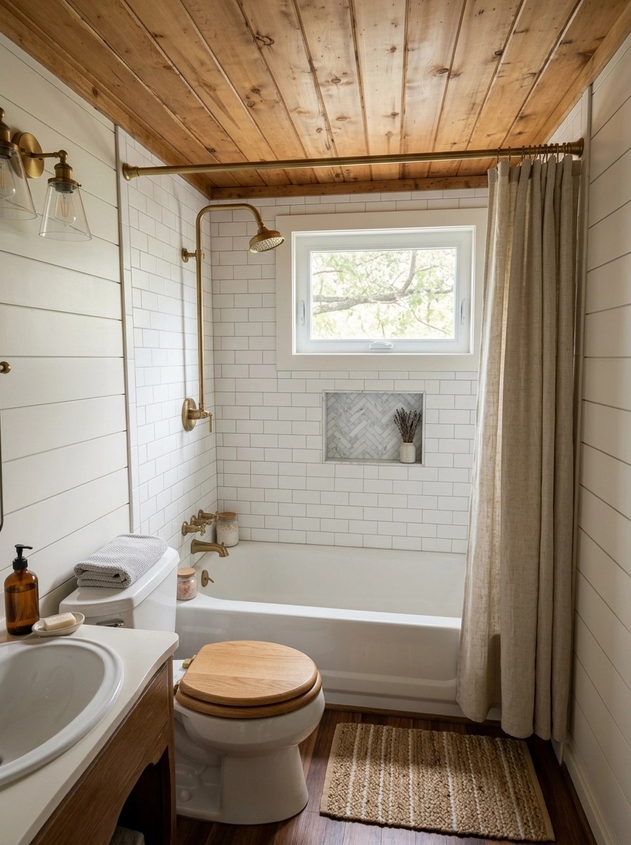 Bathroom interior in Modern Farmhouse style — photo by GenRoom AI