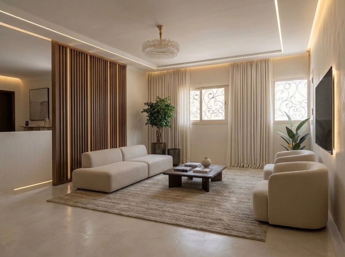 Minimalism Living Room design — interior photo by GenRoom AI