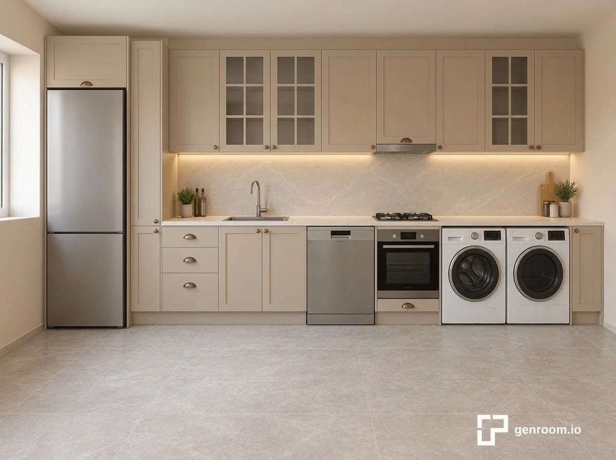 Kitchen interior in no_style style — photo by GenRoom AI