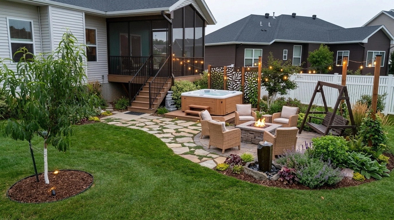 Landscape design in Eco Natural Garden style — Yard by GenRoom AI