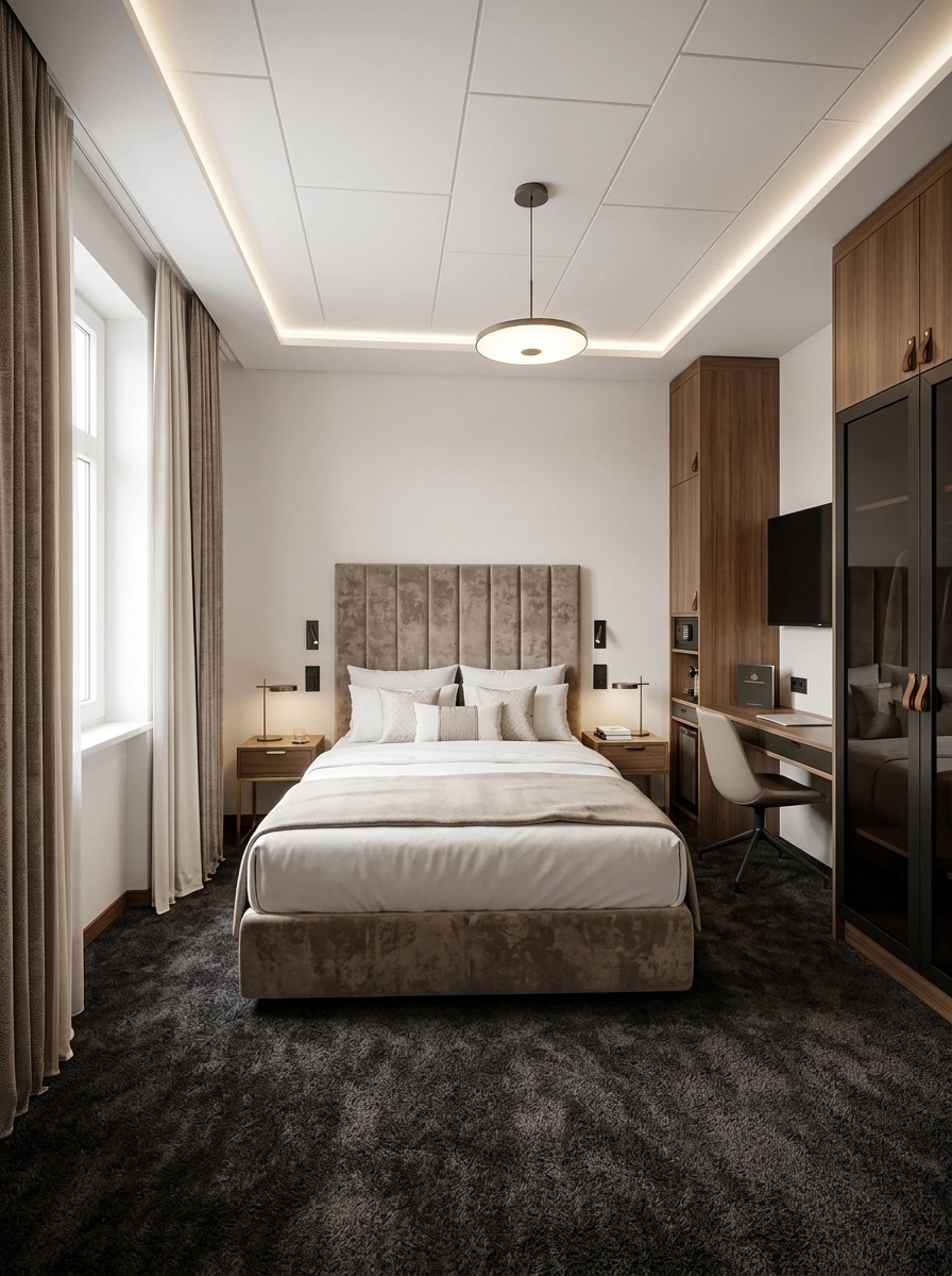 Interior design in Contemporary style — hotel_room by GenRoom AI