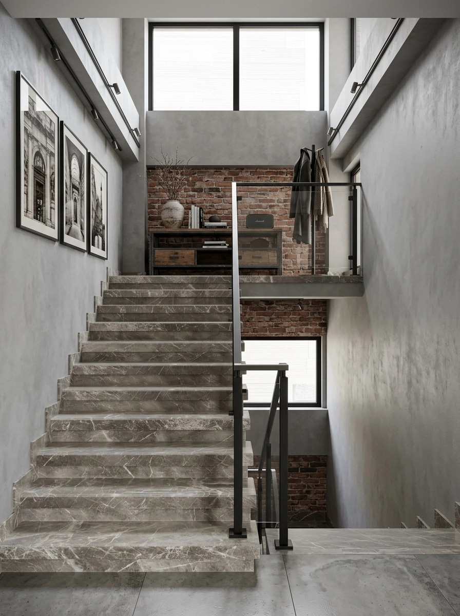 Loft / Industrial Hallway design — interior photo by GenRoom AI