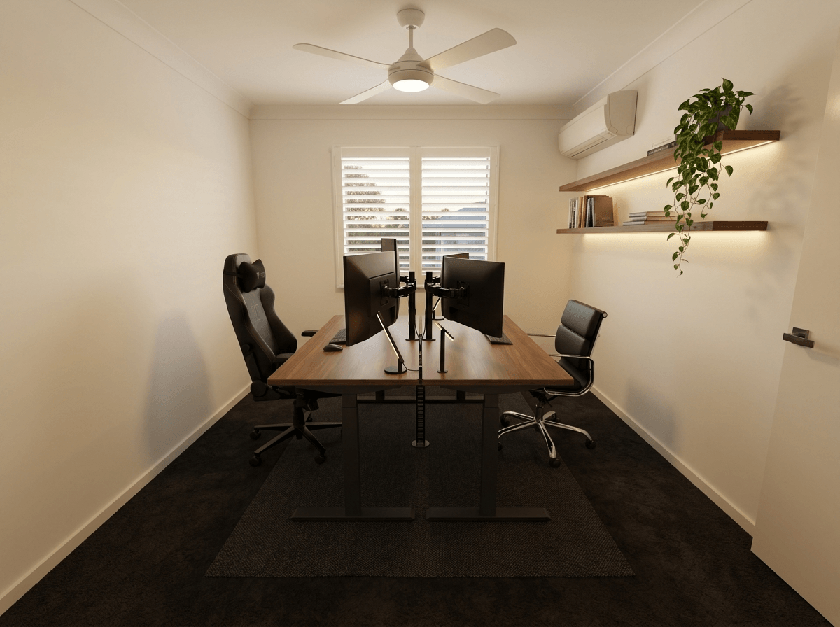 Design d'intérieur en style Blacktec — Bureau par GenRoom AI