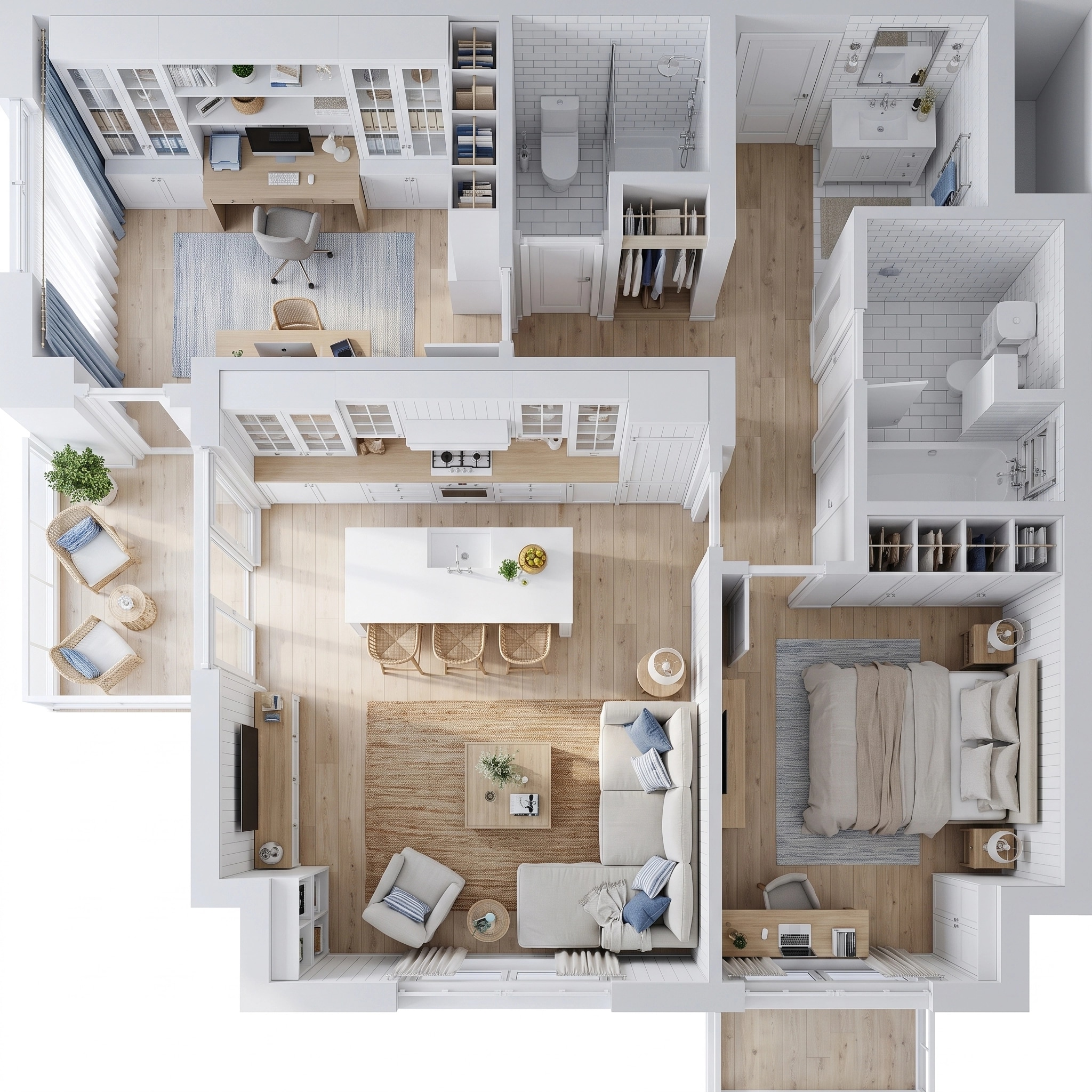 Interior design in Coastal / Hamptons style — Living Room by GenRoom AI