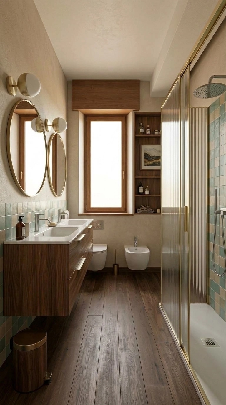 Interior design in Mid-Century Modern style — Bathroom by GenRoom AI