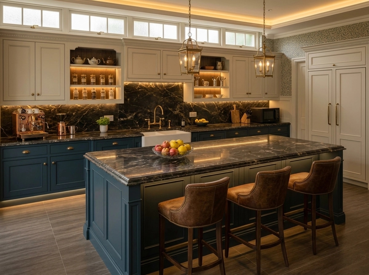 Design d'interni in stile British — Cucina di GenRoom AI