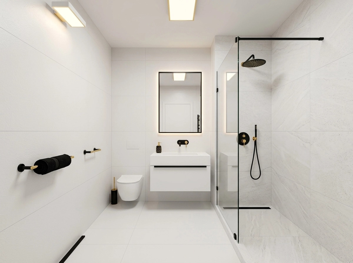 Bathroom interior in Minimalism style — photo by GenRoom AI