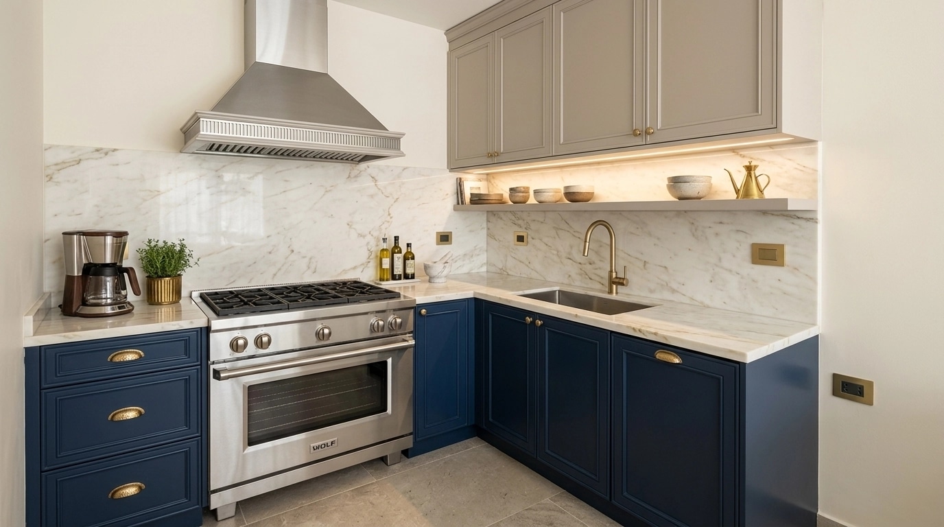 Transitional Kitchen design — interior photo by GenRoom AI